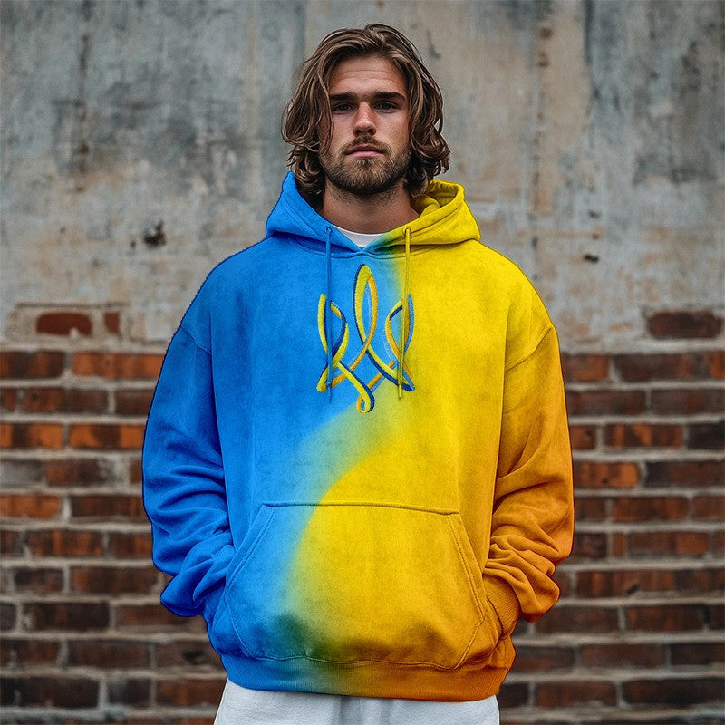 Zelensky Hoodie Ukrainian Trident Symbol Patriotic Clothing Gifts For Him - Gypsysystersgift