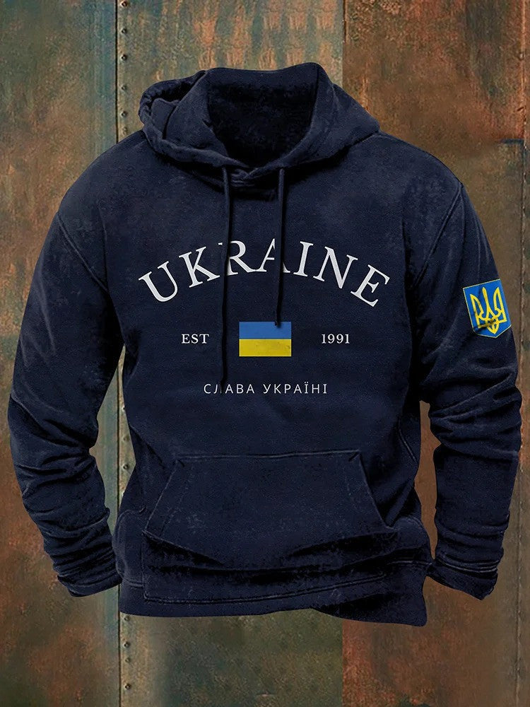 Zelensky Hoodie Ukrainian Trident Symbol Ukraine Hoodie Zelensky Clothing Retro Gift for Him - Gypsysystersgift