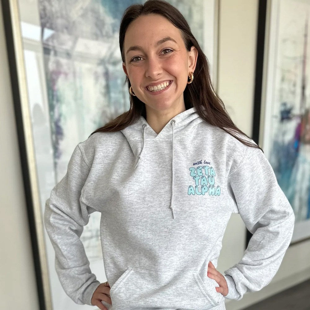 Zeta Tau Alpha Merch With Love Zeta Tau Alpha Hoodie Present For Her - Gypsysystersgift