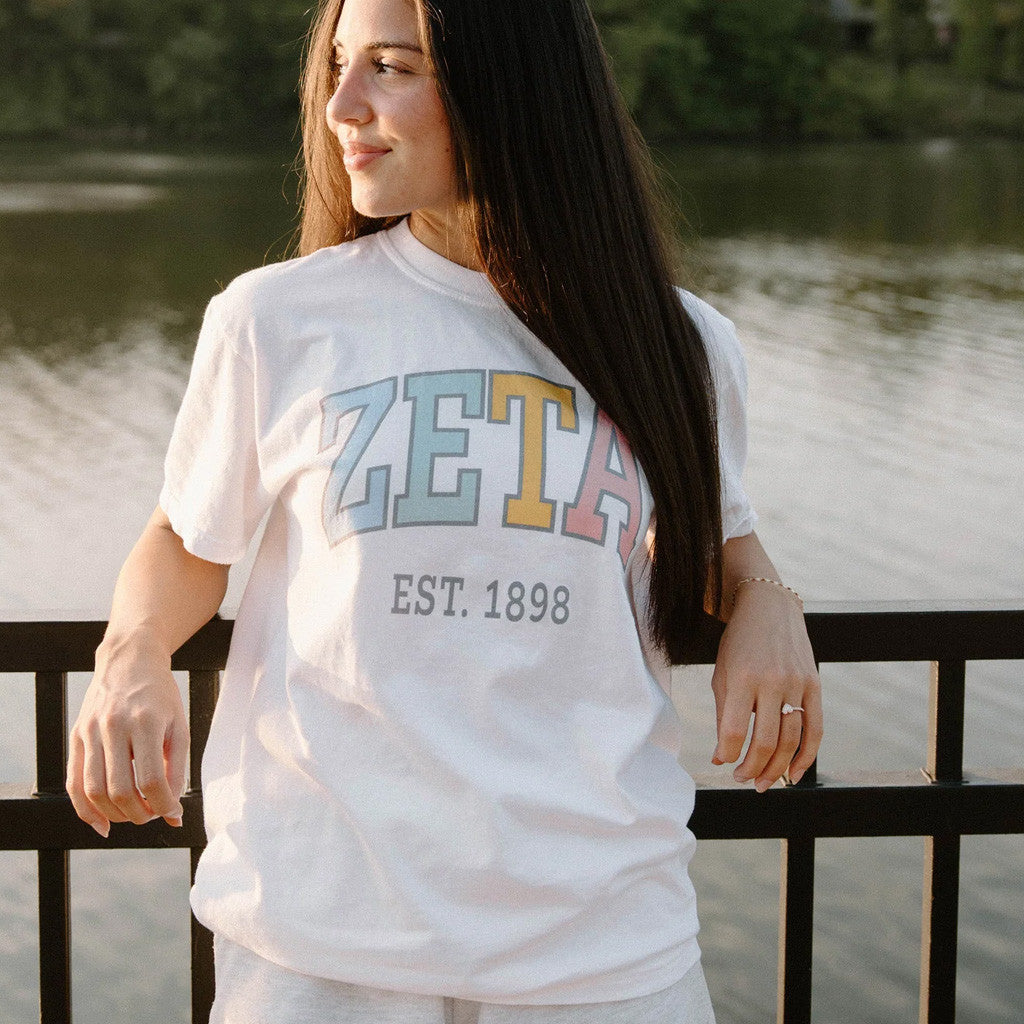Zeta Tau Alpha Merch Zeta Colorful T-Shirt Best Gifts For Her - GypsysystersGift
