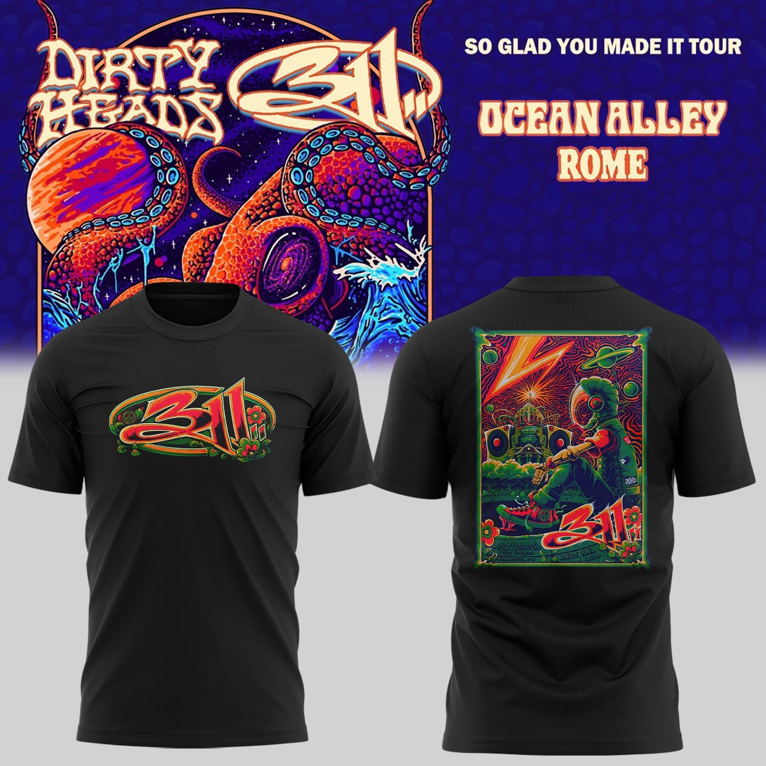311 So Glad You Made It Tour 2026 T-Shirt Psychedelic Reggae Rock Band Shirt - FZ