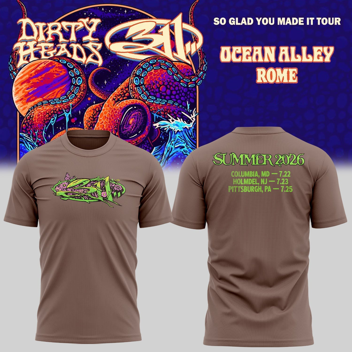 311 So Glad You Made It Tour 2026 T-Shirt Summer 2026 Music Tour Merchandise - FZ