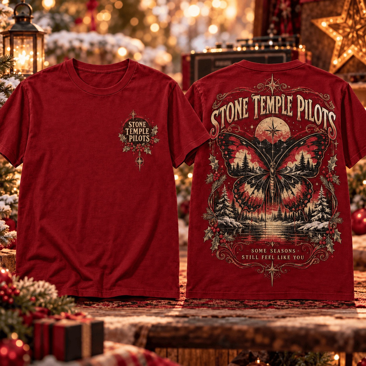 90s Rock Christmas Merch T-Shirt Stone Temple Pilots Clothing Gift For Husband - Gypsysystersgift
