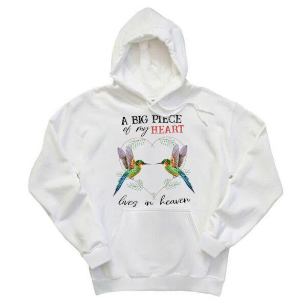 A Big Piece Of My Heart Lives In Heaven Shirt Bird Couple Memorial Day Hoodie Gift - Gypsysystersgift