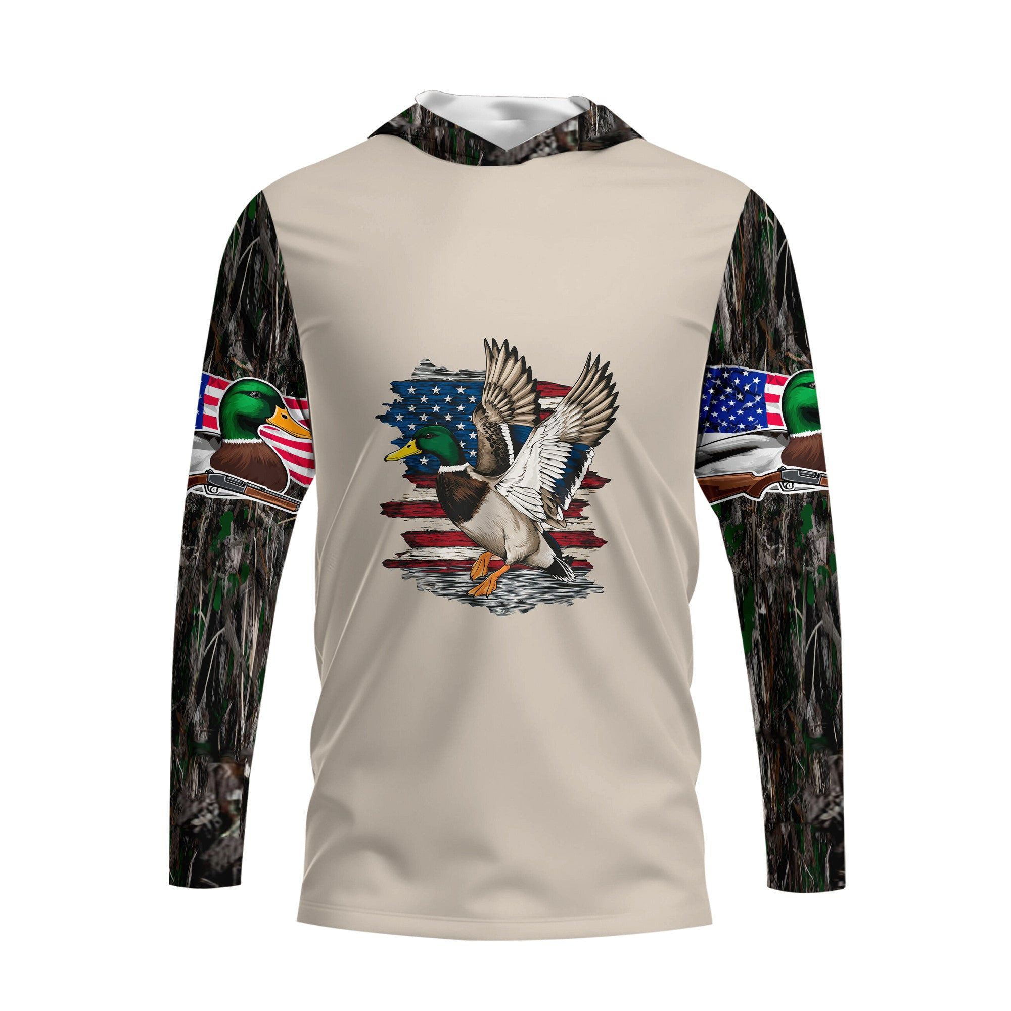 American Flag Mallard Duck Hunting Camo Hoodie Hunting Season Hoodie Hunters Gift Ideas - Gypsysystersgift