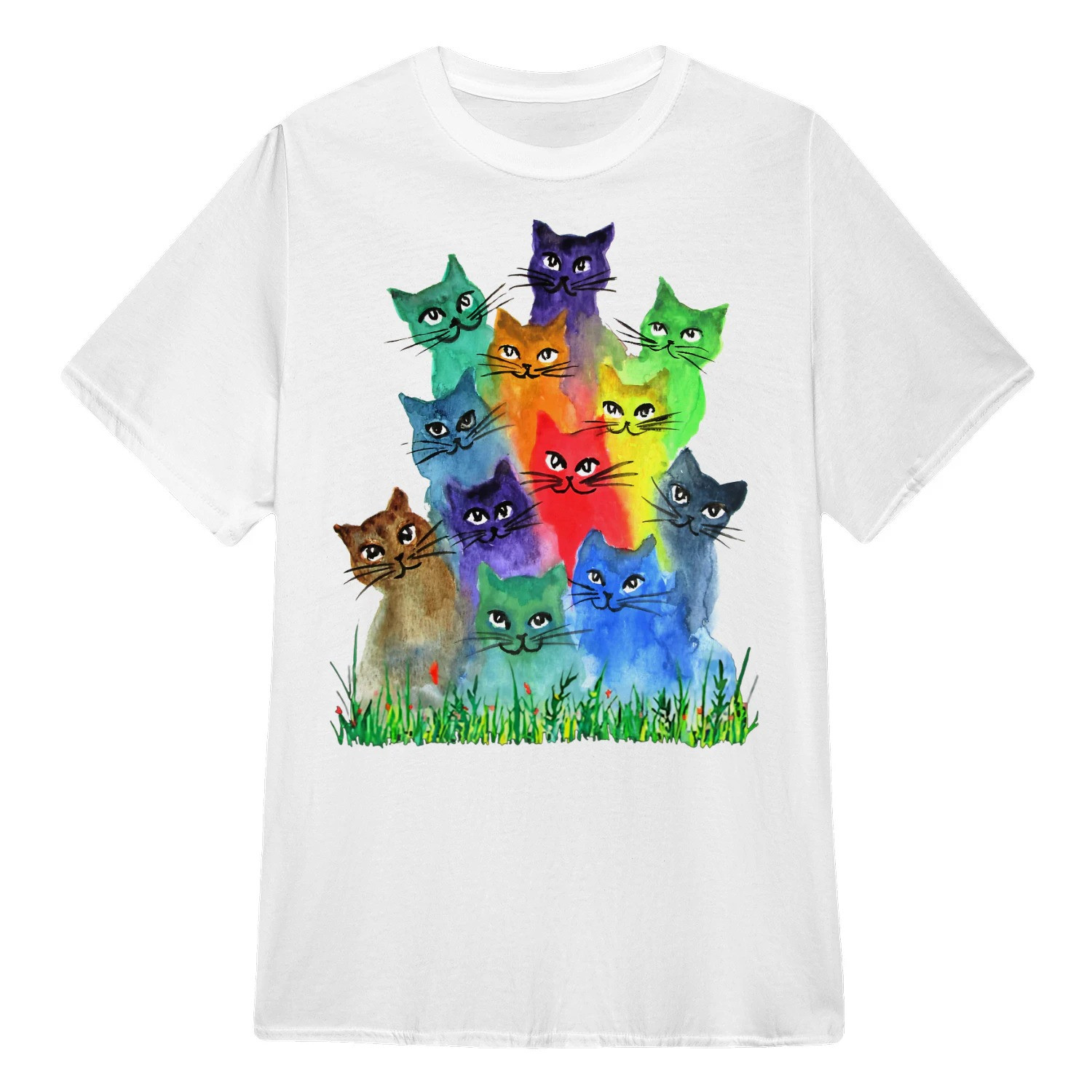 Animal Colorful T-Shirt Cute Cats Pet Duo Charming Animal Outfit Gift For Son - Gypsysystersgift