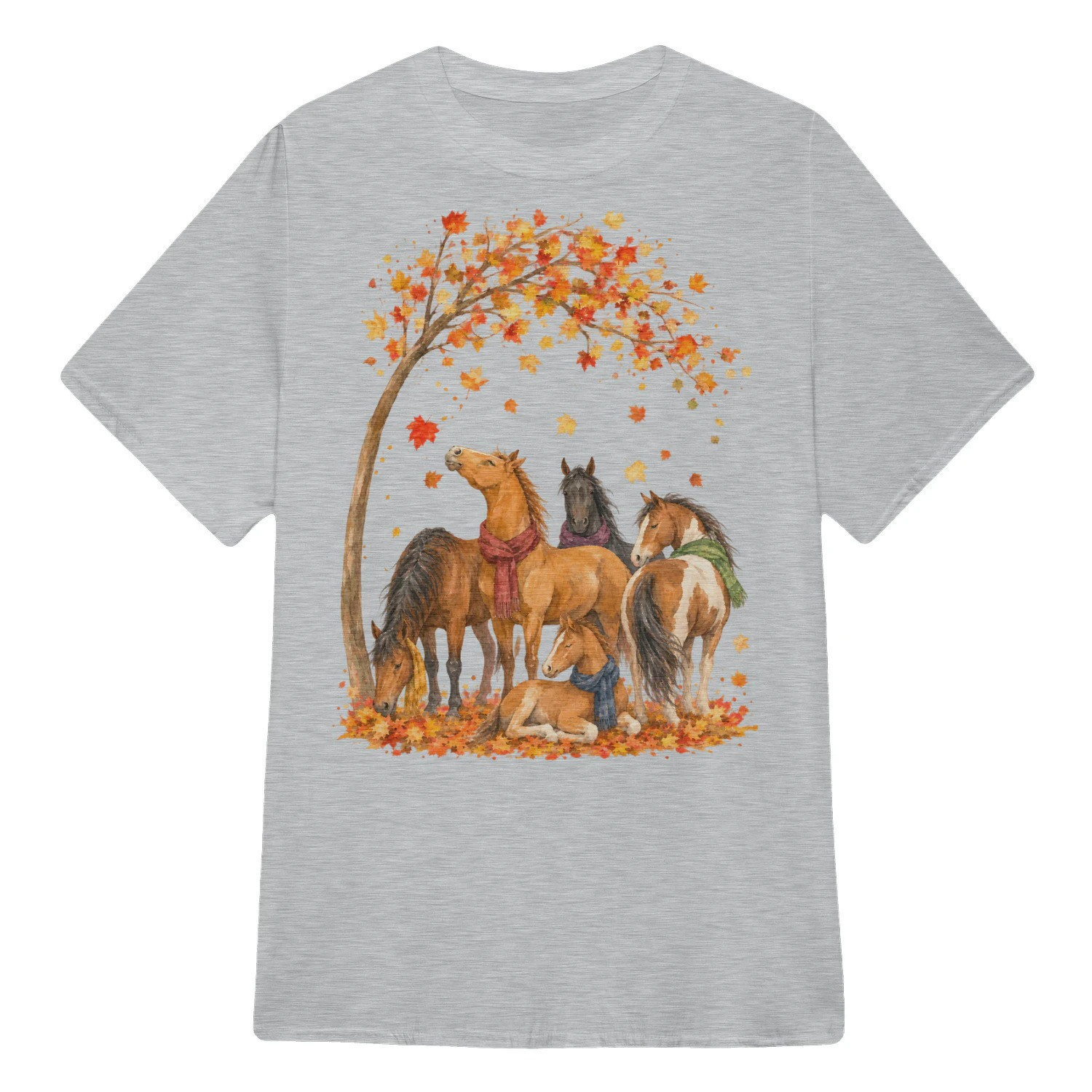 Animal Horses T-Shirt Autumn Horses Group Halloween Outfits Gifts For Son - Gypsysystersgift