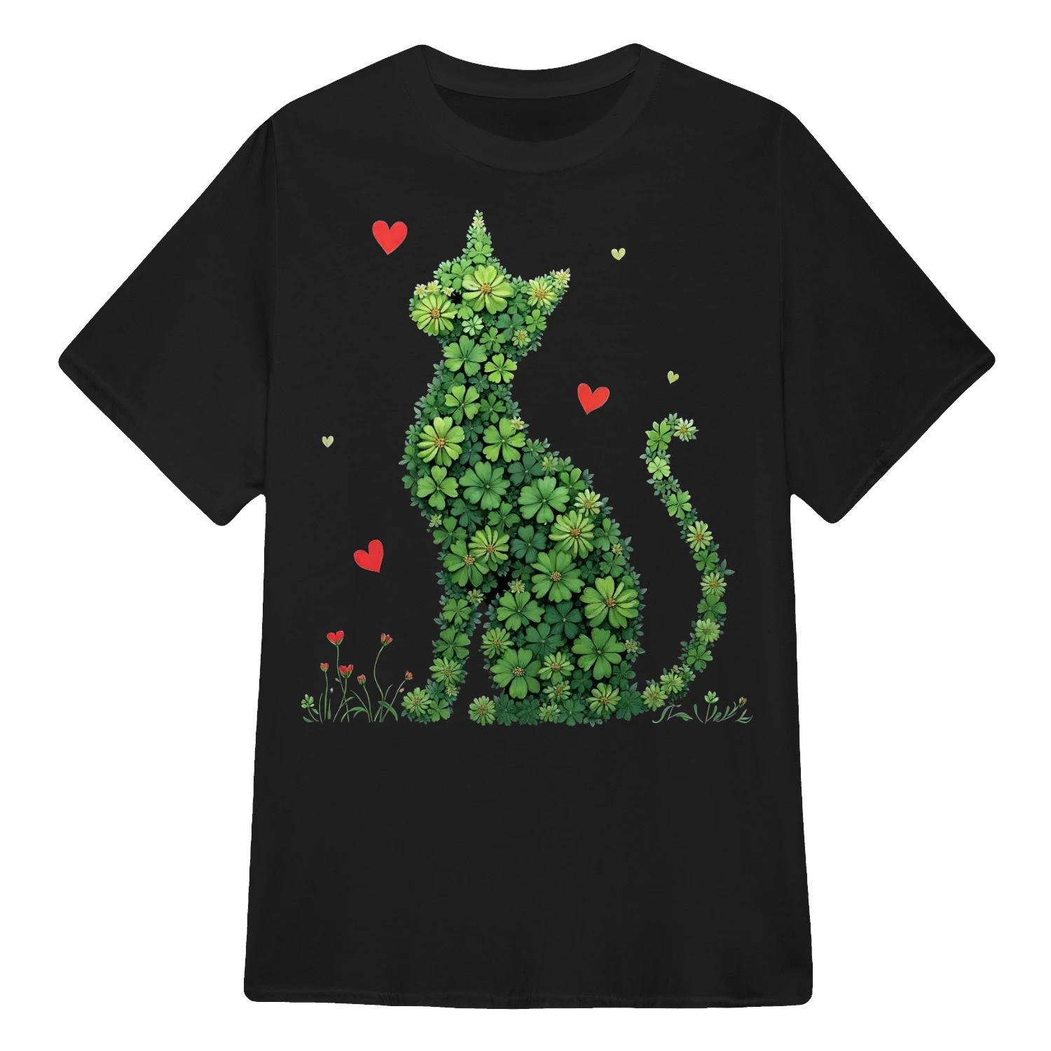 Animal Lovely T-Shirt Heart Cat With Flowers Friends Cute Gear Gift For Brother - Gypsysystersgift