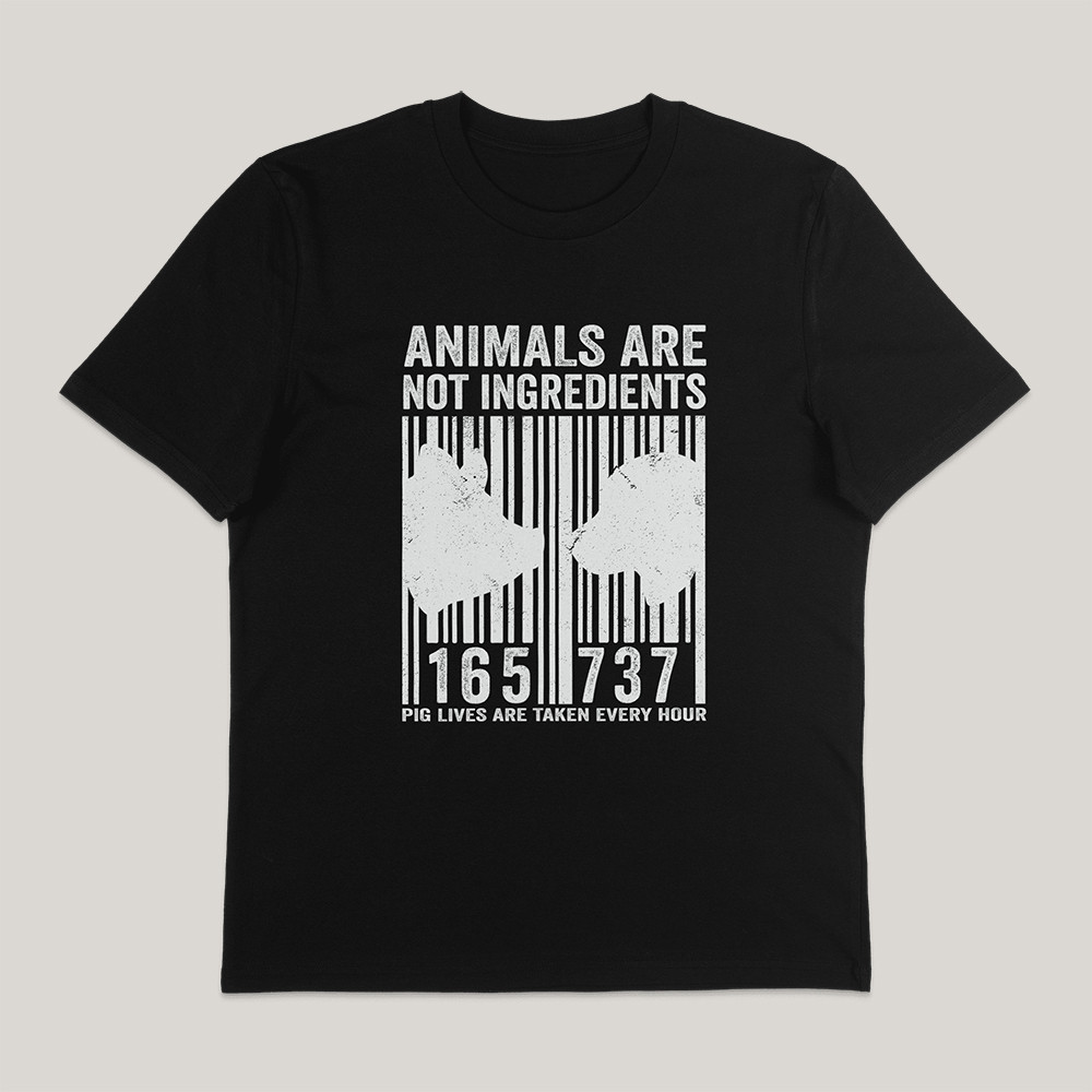 Animals Are Not Ingredients T-Shirt Vegan Animal Rights Compassion Apparel Gift For Son - Gypsysystersgift