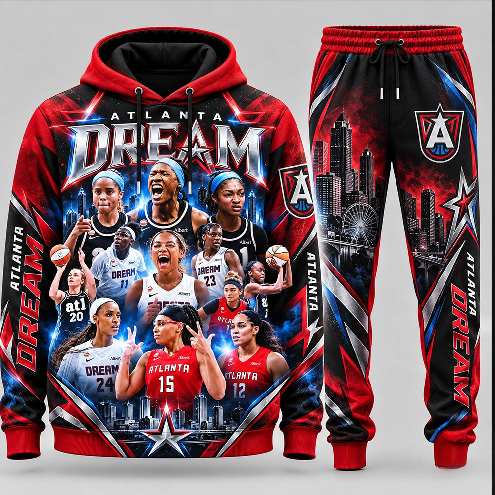 Atlanta Dream Merch Angel Reese Atlanta Dream Fan Hoodie And Sweatpants Baseball Fans Gift - Gypsysystersgift