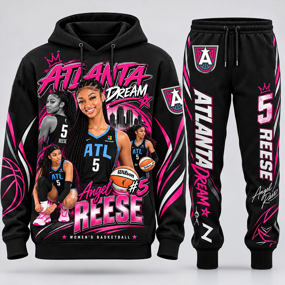 Atlanta Dream Merch Angel Reese Atlanta Dream Hoodie And Sweatpants Game Day Gift Idea - Gypsysystersgift