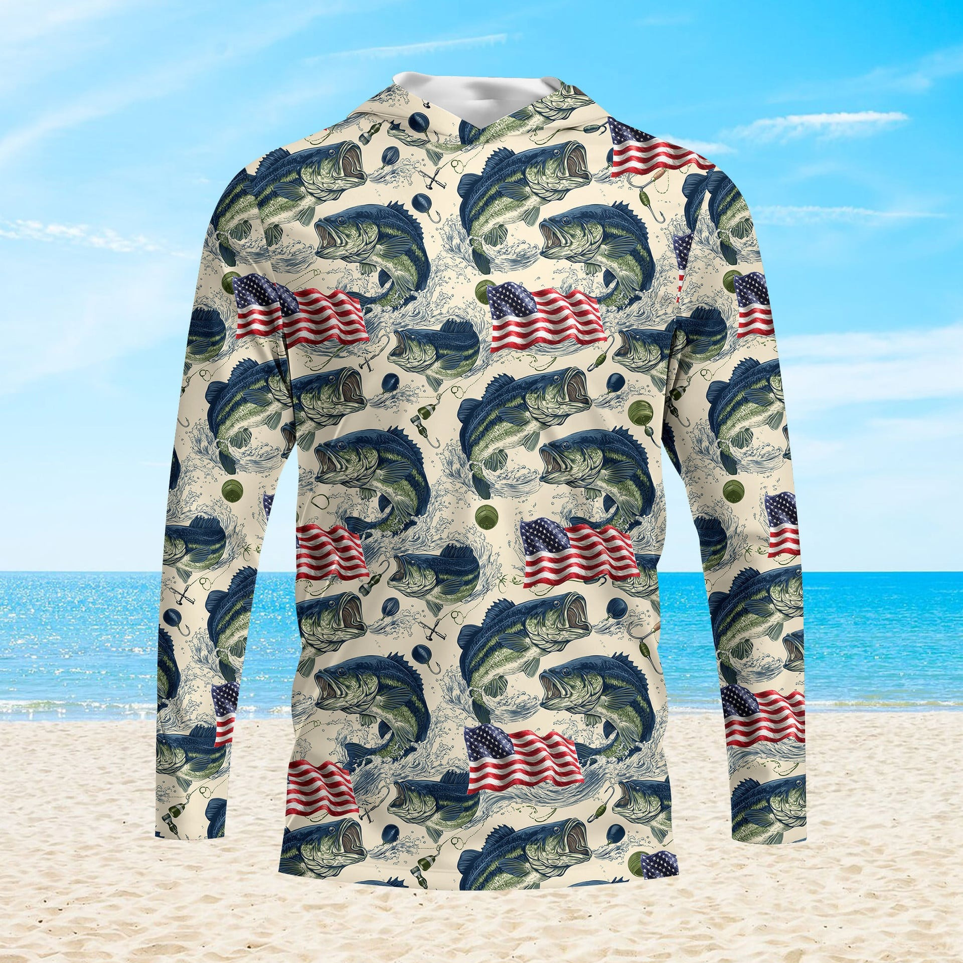 Bass Fishing Patriotic Hoodie Bass Angler Hoodie Outdoor Adventure Gift For Fishing Dad - Gypsysystersgift