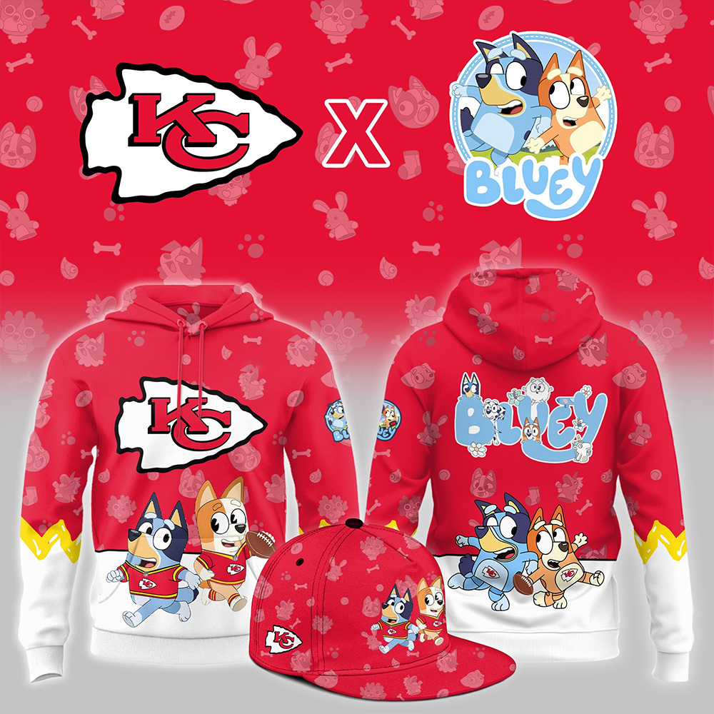 Bluey x Kansas City Chiefs Jersey And Snapback Hat Chiefs Match Day Clothes Gift For Bestie - Gypsysystersgift