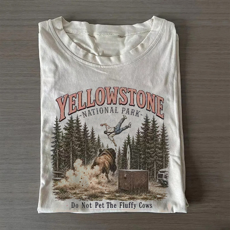 Yellowstone Do Not Pet The Fluffy Cows T-Shirt Mountain Graphic Apparel Nature Lover Gift - Gypsysystersgift
