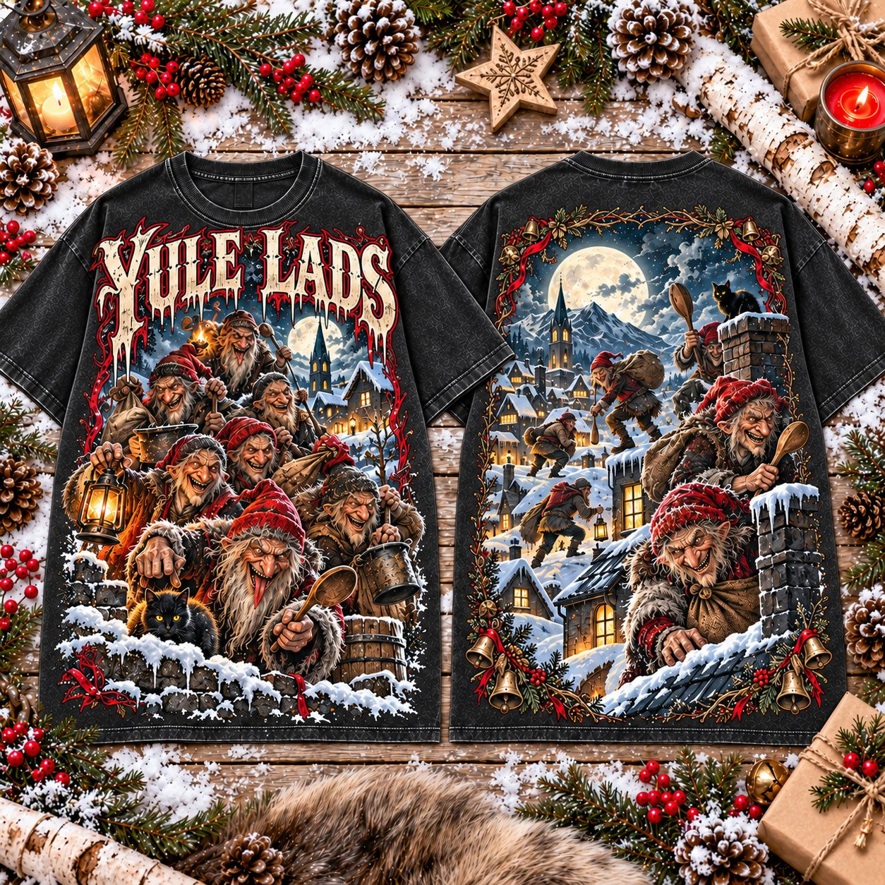 Yule Lads Christmas Merch T-Shirt Creepy Icelandic Christmas Clothing Gift For Brother - Gypsysystersgift