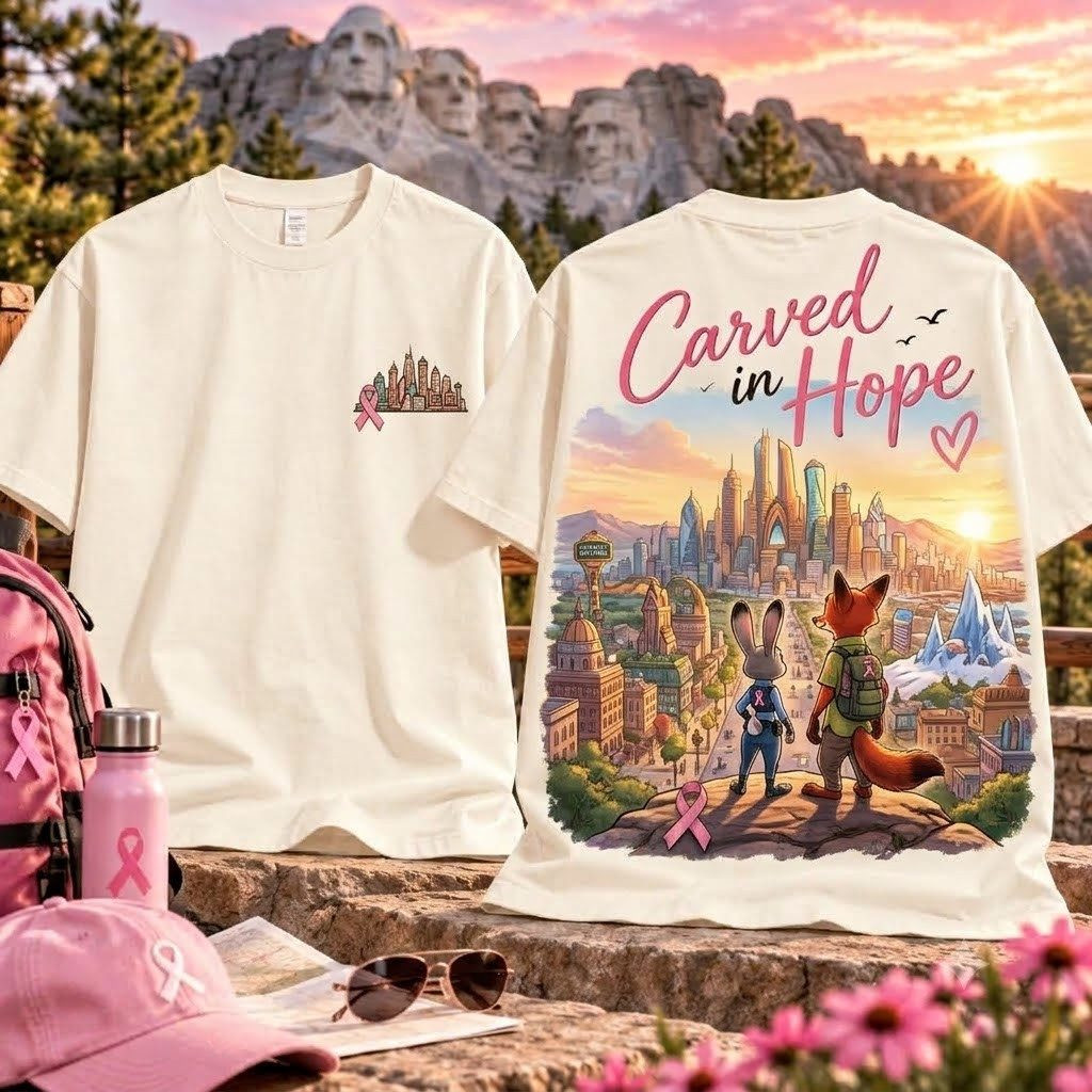 Zootopia Judy Hopps Nick Wilde x Breast Cancer Awareness T-Shirt Fight With Hope Clothes - Gypsysystersgift